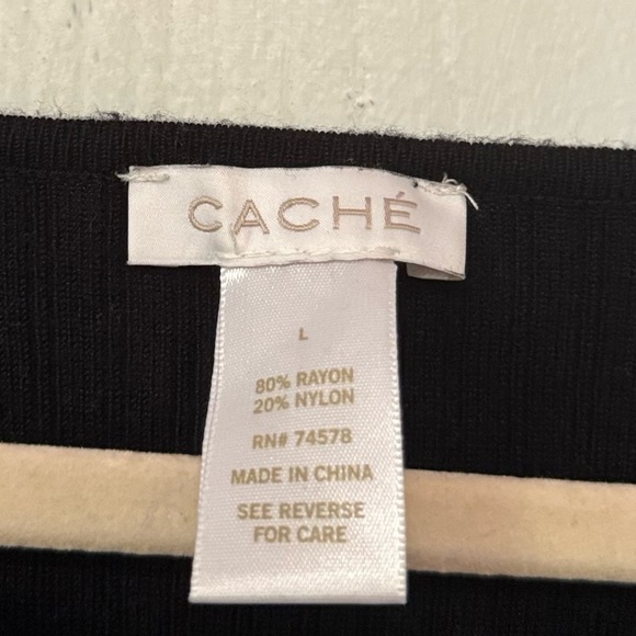 Cache Elegant Glitter Speckled Black Knit Zip Sweater - Picture 4 of 4